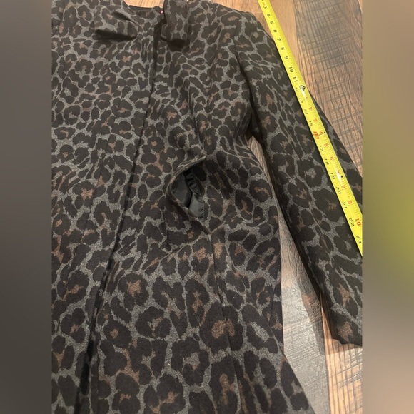 Betsey Johnson Women Collarless Leopard Print Wool Blend Coat -Size Medium - Picture 10 of 14